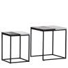 Jack & Alice Beistelltisch Daggett I (2er-Set) - Marmor / Metall - Marmor Schwarz / Marmor Weiß