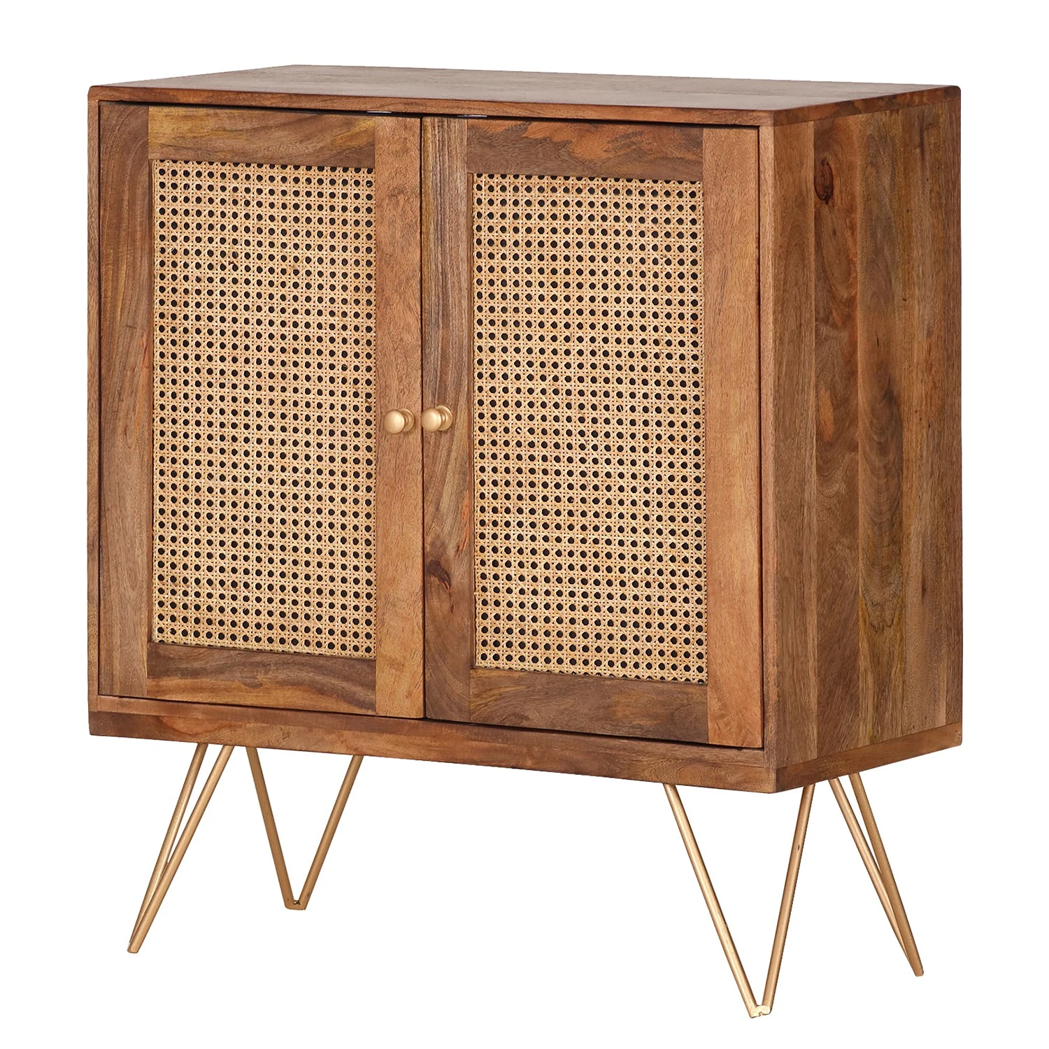 Naturoo Kommode Nyack III - Mango massiv / Wiener Geflecht - Mango / Gold 1 Naturoo Kommode Nyack III - Mango massiv / Wiener Geflecht - Mango / Gold