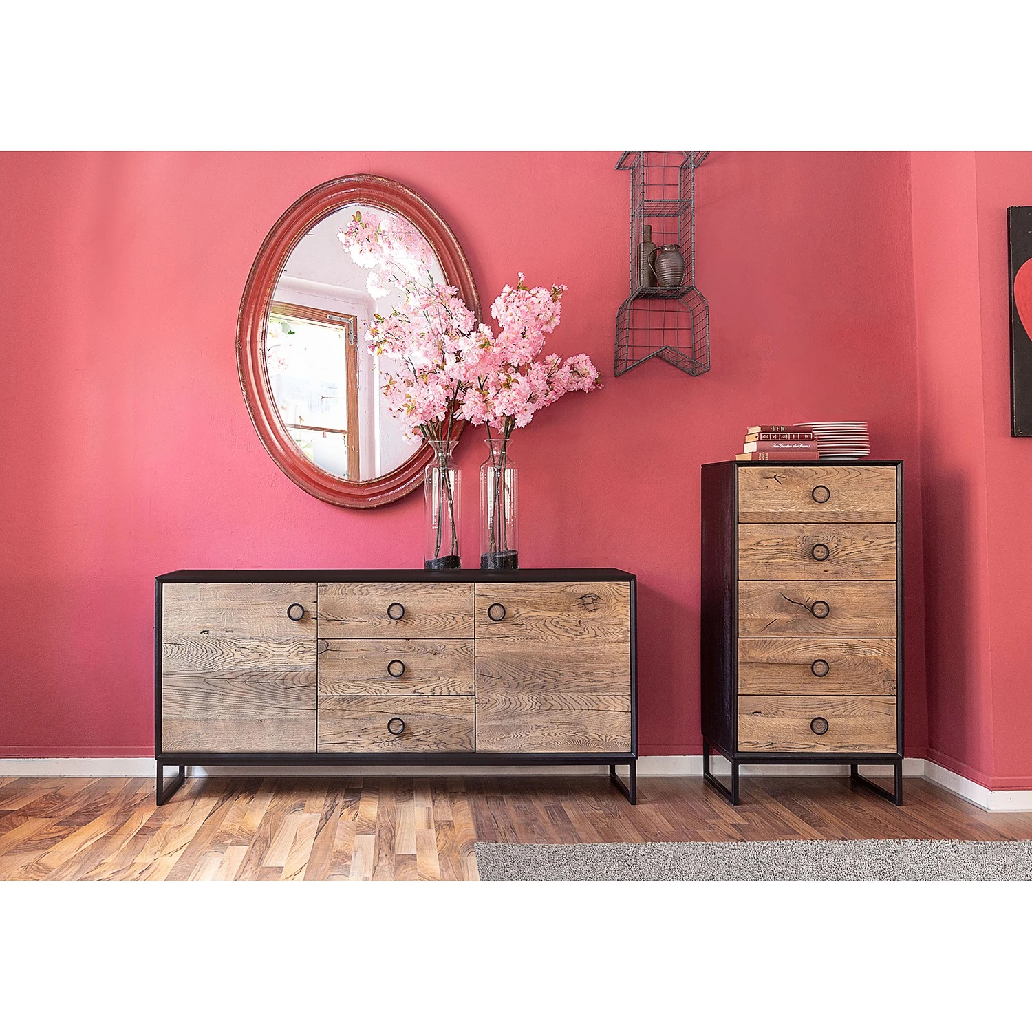 Red Living Sideboard Bayamon - Eiche & Akazie massiv / Metall - Eiche / Schwarz 2 Red Living Sideboard Bayamon - Eiche & Akazie massiv / Metall - Eiche / Schwarz – Bild 2