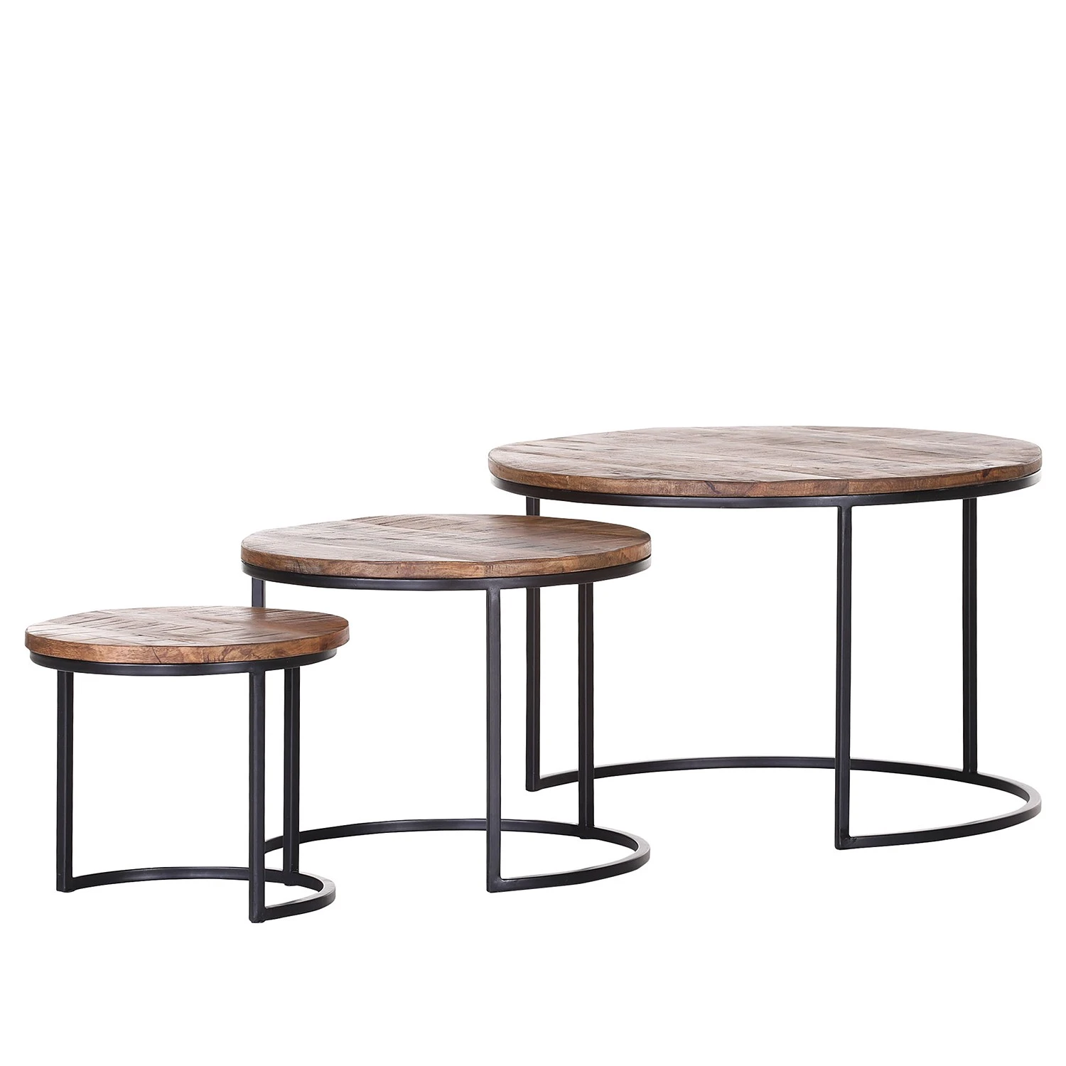 Red Living Beistelltisch Daggett II (3er-Set) - Mango massiv / Metall - Mango / Schwarz 1 Red Living Beistelltisch Daggett II (3er-Set) - Mango massiv / Metall - Mango / Schwarz