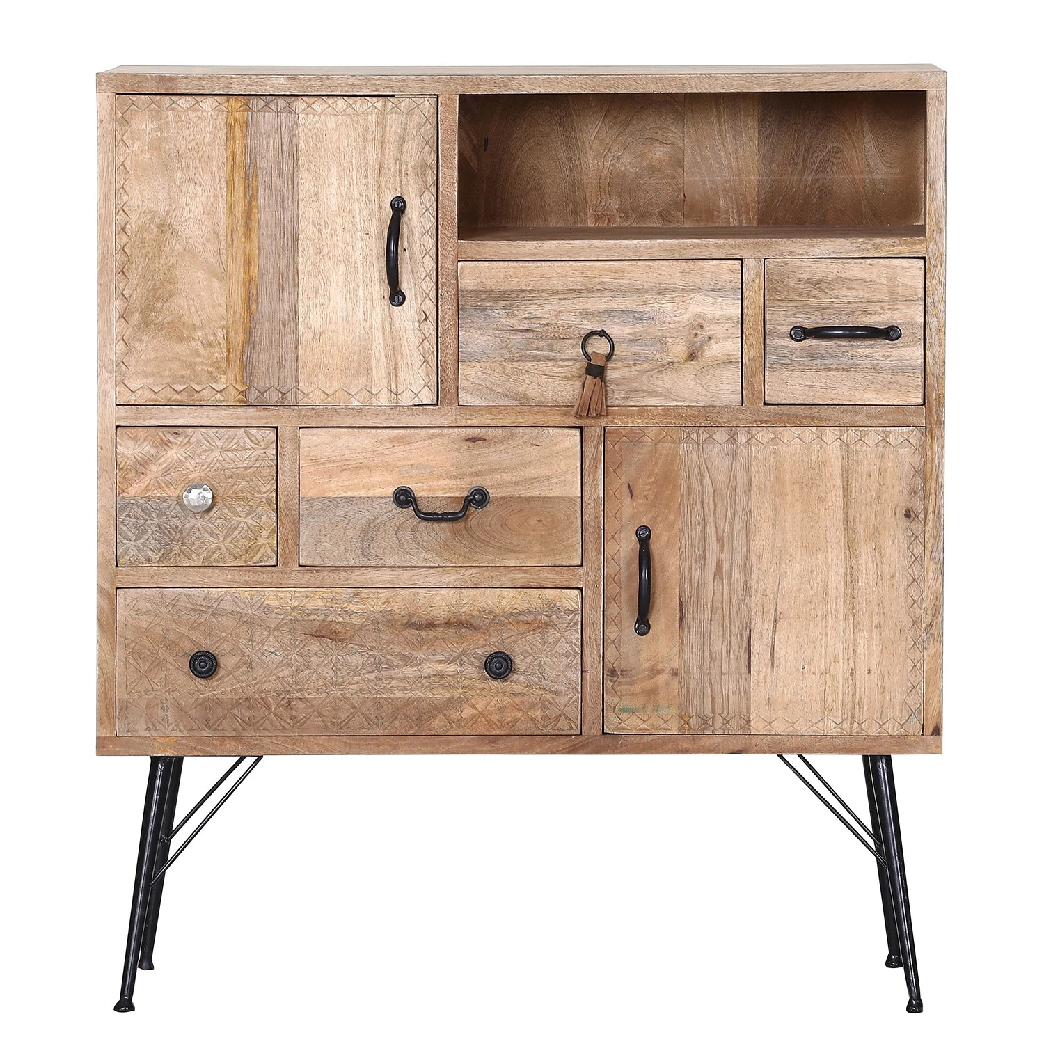 Red Living Kommode Latta - Mango massiv / Metall - Mango / Schwarz 5 Red Living Kommode Latta - Mango massiv / Metall - Mango / Schwarz – Bild 5