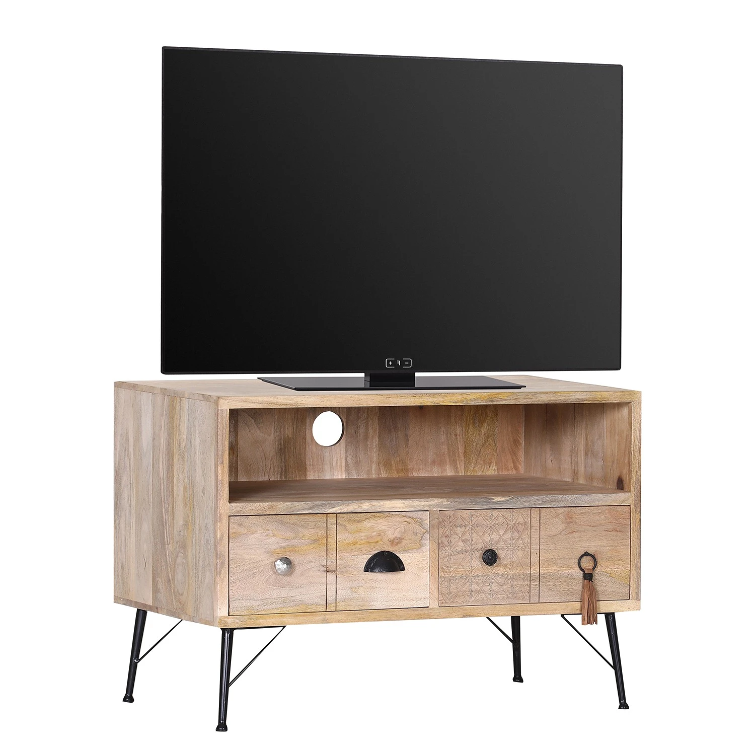 Red Living TV-Lowboard Latta I - Mango massiv / Metall - Mango / Schwarz 1 Red Living TV-Lowboard Latta I - Mango massiv / Metall - Mango / Schwarz