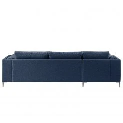 Studio Copenhagen Ecksofa COSO Classic+ mit Longchair - Webstoff Inze: Blau - Breite: 287 cm - Longchair davorstehend links - Chrom glänzend -Wohnzimmermöbel boutique en ligne 1000211866 200811 17012200467 DETAILS P000000001000211866