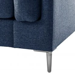 Studio Copenhagen Ecksofa COSO Classic+ mit Longchair - Webstoff Inze: Blau - Breite: 287 cm - Longchair davorstehend links - Chrom glänzend -Wohnzimmermöbel boutique en ligne 1000211866 200811 17012600477 DETAILS P000000001000211866