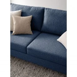 Studio Copenhagen Ecksofa COSO Classic+ mit Longchair - Webstoff Inze: Blau - Breite: 287 cm - Longchair davorstehend links - Chrom glänzend -Wohnzimmermöbel boutique en ligne 1000211866 200923 09514600204 DETAILS P000000001000211866