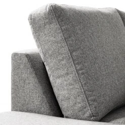 Studio Copenhagen Wohnlandschaft COSO Classic+ - Webstoff Inze: Hellgrau - Longchair davorstehend rechts / Ottomane links - Bettkasten - Chrom glänzend -Wohnzimmermöbel boutique en ligne 1000212027 200811 17104101672 DETAILS P000000001000212027