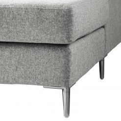 Studio Copenhagen Wohnlandschaft COSO Classic+ - Webstoff Inze: Hellgrau - Longchair davorstehend rechts / Ottomane links - Bettkasten - Chrom glänzend -Wohnzimmermöbel boutique en ligne 1000212027 200811 17104501681 DETAILS P000000001000212027