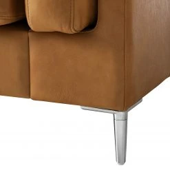 Studio Copenhagen Wohnlandschaft COSO Classic+ - Echtleder Taru: Hellbraun - Longchair davorstehend rechts / Ottomane links - Bettkasten - Chrom glänzend -Wohnzimmermöbel boutique en ligne 1000212033 200811 17222001106 DETAILS P000000001000212033