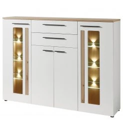 Red Living Highboard Parolin - Inkl. Beleuchtung - Weiß
