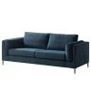 Studio Copenhagen 2,5-Sitzer Sofa COSO Classic+ - Chenille Rufi: Blau - Eiche Dunkel