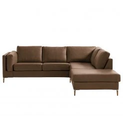 Studio Copenhagen Ecksofa COSO Classic+ mit Ottomane - Echtleder Taru: Nougat - Breite: 245 cm - Ottomane davorstehend rechts - Bettkasten - Eiche Dunkel -Wohnzimmermöbel boutique en ligne 1000212869 200825 13325800553 DETAILS P000000001000212869