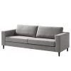 Studio Copenhagen 3-Sitzer Sofa COSO Classic - Webstoff Milan: Hellgrau - Buche