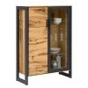 Naturoo Highboard Ironwood III - Echtholzfurnier / Metall - Alteiche / Grau