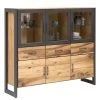 Naturoo Highboard Ironwood IV - Echtholzfurnier / Metall - Alteiche / Grau