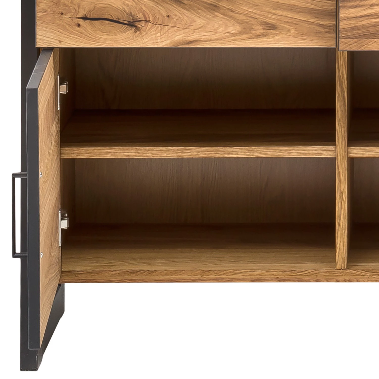 Naturoo Highboard Ironwood IV - Echtholzfurnier / Metall - Alteiche / Grau 5 Naturoo Highboard Ironwood IV - Echtholzfurnier / Metall - Alteiche / Grau – Bild 5