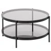 Red Living Couchtisch Totowa - Glas / Metall - Grau / Schwarz