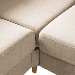 Studio Copenhagen Ecksofa COSO Classic mit Ottomane - Webstoff Milan: Beige - Breite: 238 cm - Ottomane davorstehend links - Bettkasten - Esche -Wohnzimmermöbel boutique en ligne 1000213552 200901 11294400453 DETAILS P000000001000213552