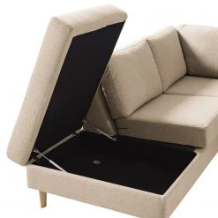 Studio Copenhagen Ecksofa COSO Classic mit Ottomane - Webstoff Milan: Beige - Breite: 238 cm - Ottomane davorstehend links - Bettkasten - Esche -Wohnzimmermöbel boutique en ligne 1000213552 200901 11294400458 DETAILS P000000001000213552