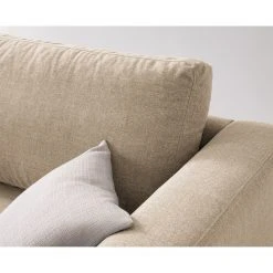 Studio Copenhagen Ecksofa COSO Classic mit Ottomane - Webstoff Milan: Beige - Breite: 238 cm - Ottomane davorstehend links - Bettkasten - Esche -Wohnzimmermöbel boutique en ligne 1000213552 201103 12350800203 DETAILS P000000001000213552