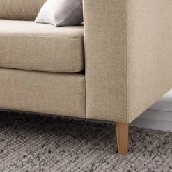 Studio Copenhagen Ecksofa COSO Classic mit Ottomane - Webstoff Milan: Beige - Breite: 238 cm - Ottomane davorstehend links - Bettkasten - Esche -Wohnzimmermöbel boutique en ligne 1000213552 201103 12350800204 DETAILS P000000001000213552
