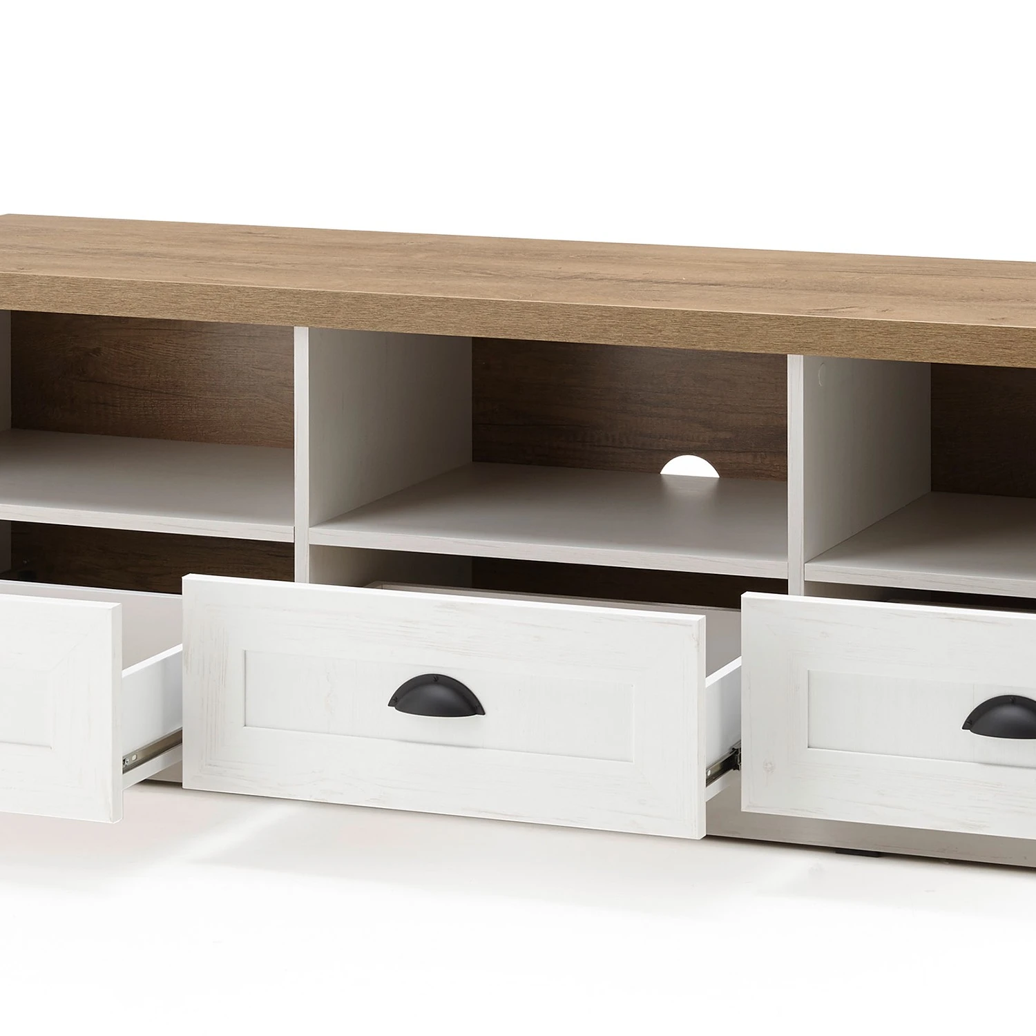 Norrwood Lowboard Proville II - Eiche Weiß Dekor / Eiche Dekor 6 Norrwood Lowboard Proville II - Eiche Weiß Dekor / Eiche Dekor – Bild 6