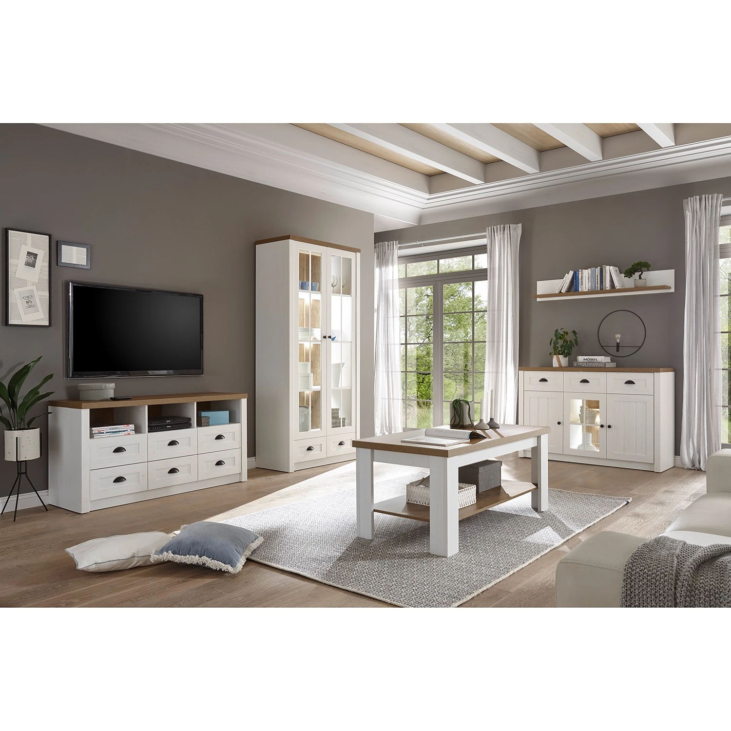 Norrwood Lowboard Proville I - Eiche Weiß Dekor / Eiche Dekor 3 Norrwood Lowboard Proville I - Eiche Weiß Dekor / Eiche Dekor – Bild 3