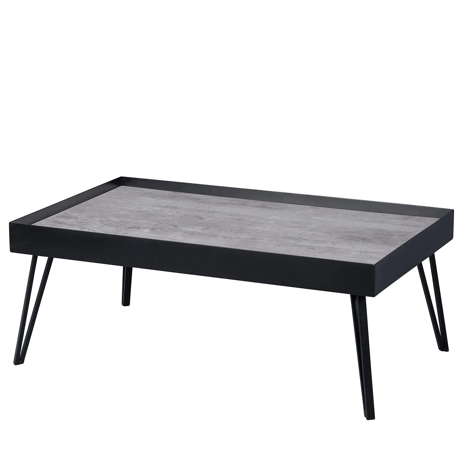 Loftscape Couchtisch Corbin III - Glas / Metall - Beton Dekor / Schwarz 1 Loftscape Couchtisch Corbin III - Glas / Metall - Beton Dekor / Schwarz