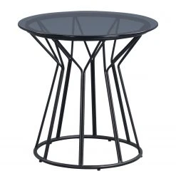 Loftscape Beistelltisch Brickell - Glas / Metall - Grau / Schwarz