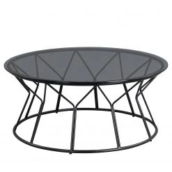 Loftscape Couchtisch Brickell - Glas / Metall - Grau / Schwarz