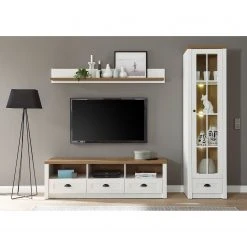 Norrwood Wohnwand Proville II (3-teilig) - Eiche Weiß Dekor / Eiche Dekor