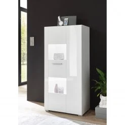 Loftscape Wohnwand Cely I (4-teilig) - Hochglanz Weiß / Matt Weiß -Wohnzimmermöbel boutique en ligne 1000214312 200527 07012600143 MOOD DETAILS P000000001000214312 mood