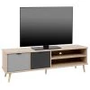 Mørteens TV-Lowboard Elysian - Grau / Eiche Dekor