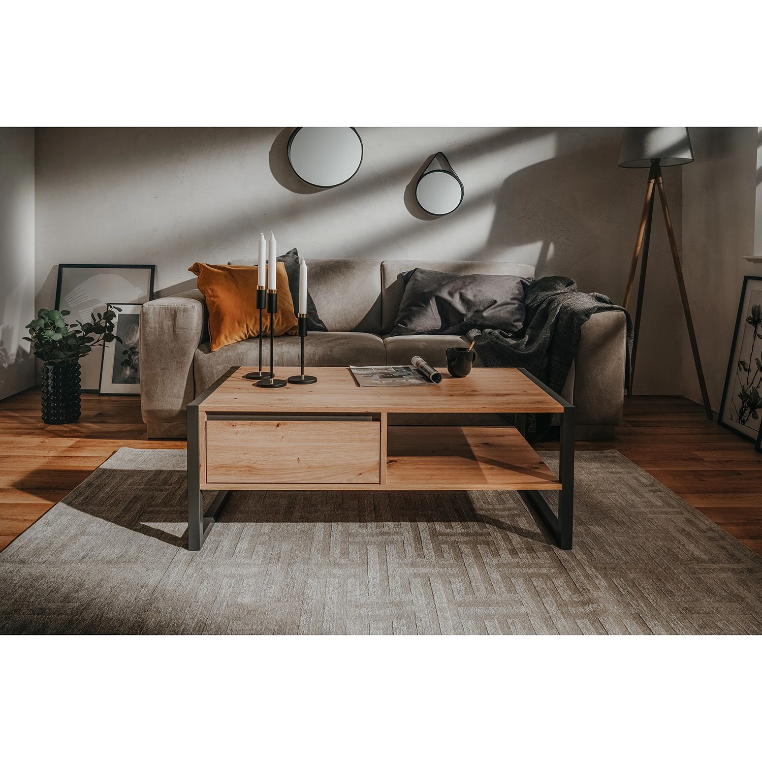 Red Living Couchtisch Denville - Eiche Artisan Dekor / Anthrazit 3 Red Living Couchtisch Denville - Eiche Artisan Dekor / Anthrazit – Bild 3