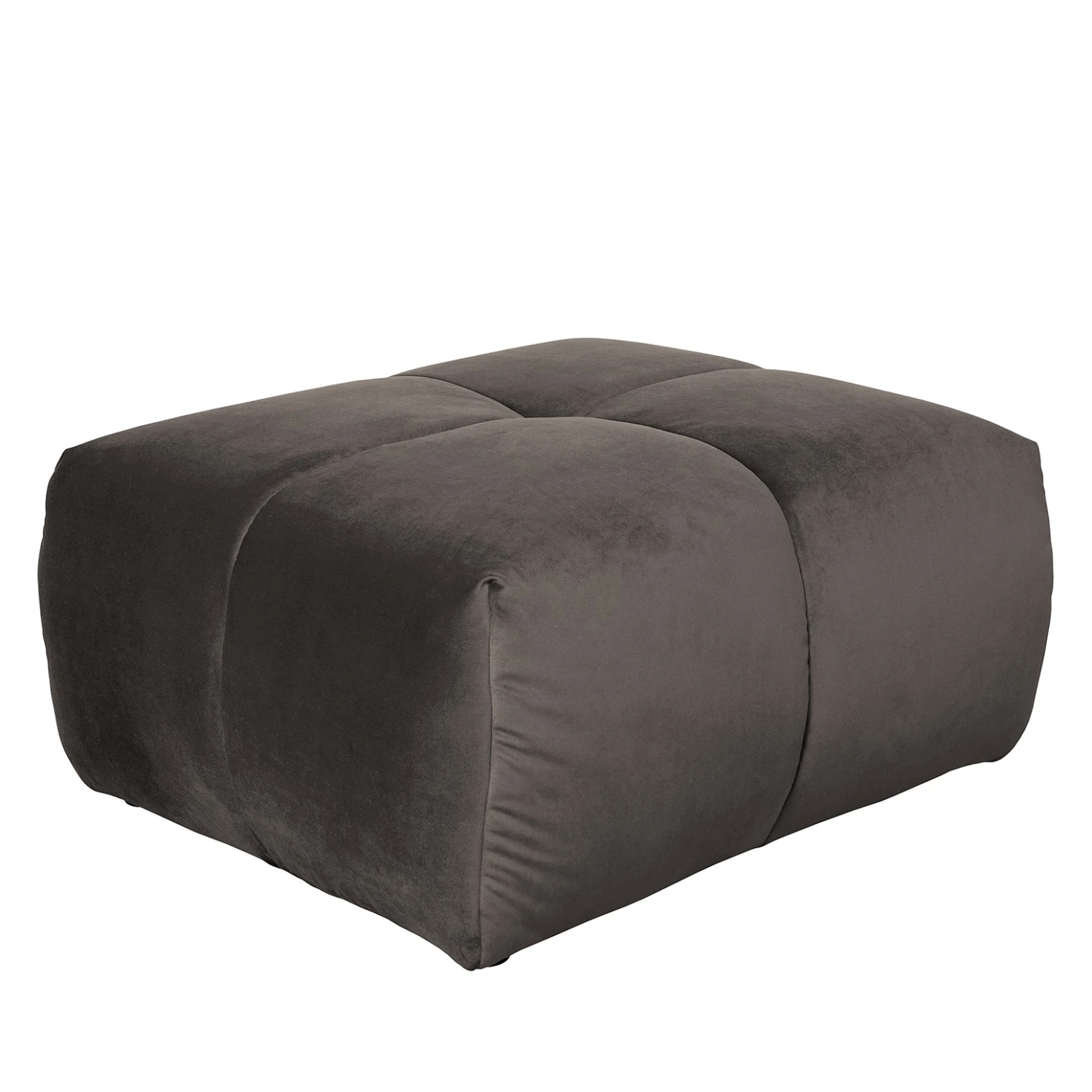 Jack & Alice Polsterhocker Malter - Samt - Dunkelgrau 1 Jack & Alice Polsterhocker Malter - Samt - Dunkelgrau