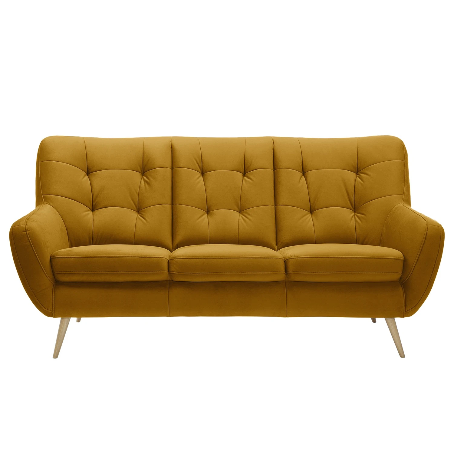 Fredriks Polstergarnitur Sawston I (3-2) - Samt - Olivgelb 4 Fredriks Polstergarnitur Sawston I (3-2) - Samt - Olivgelb – Bild 4