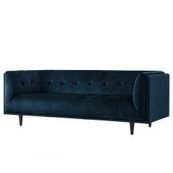 Red Living Sofa Botley (3-Sitzer) - Samt - Marineblau