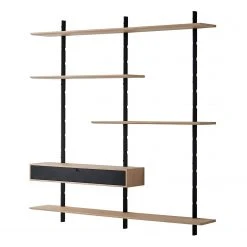 Studio Copenhagen Wandregal Lautaro XI - Eiche teilmassiv - Eiche Hell / Eiche Schwarz