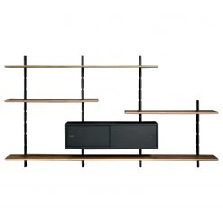 Studio Copenhagen Wandregal Lautaro XII - Eiche teilmassiv - Eiche Schwarz / Walnuss