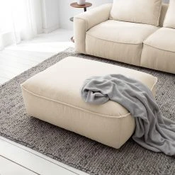 Studio Copenhagen Polsterhocker Buckley - Webstoff Saia: Beige -Wohnzimmermöbel boutique en ligne 1000216984 210215 12145500026 MOOD DETAILS P000000001000216984 mood