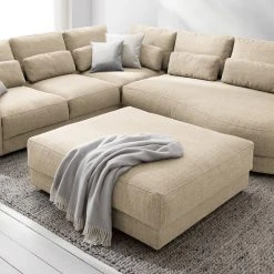 Studio Copenhagen Polsterhocker Willows - Webstoff Amila: Beige -Wohnzimmermöbel boutique en ligne 1000217271 210127 14544500046 MOOD DETAILS P000000001000217271 mood