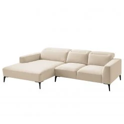 Studio Copenhagen Ecksofa Berrie I - Webstoff Saia: Beige - Breite: 266 cm - Longchair davorstehend links
