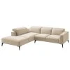 Studio Copenhagen Ecksofa Berrie II - Webstoff Saia: Beige - Breite: 263 cm - Ottomane davorstehend links