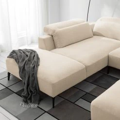 Studio Copenhagen Ecksofa Berrie II - Webstoff Saia: Beige - Breite: 263 cm - Ottomane davorstehend links -Wohnzimmermöbel boutique en ligne 1000217561 210222 09073400584 DETAILS P000000001000217561