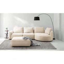 Studio Copenhagen Ecksofa Buckley I - Webstoff Saia: Beige - Longchair davorstehend rechts -Wohnzimmermöbel boutique en ligne 1000217922 210215 12150700316 MOOD DETAILS P000000001000217922 mood