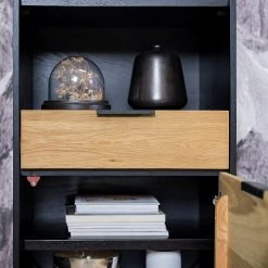 Studio Copenhagen Regal Xavi - Echtholzfurnier / Metall - Eiche / Eiche Schwarz -Wohnzimmermöbel boutique en ligne 1000218026 220107 12570100092 DETAILS P000000001000218026