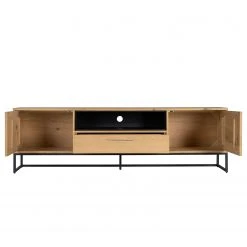 Studio Copenhagen TV-Lowboard Flox I - Echtholzfurnier / Metall - Eiche / Schwarz -Wohnzimmermöbel boutique en ligne 1000218126 210720 12071000012 DETAILS P000000001000218126