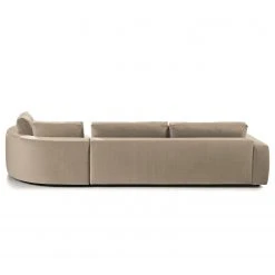 Studio Copenhagen Ecksofa Willows II - Samt Shyla: Beige - Ottomane davorstehend rechts -Wohnzimmermöbel boutique en ligne 1000218190 201124 10494400551 DETAILS P000000001000218190
