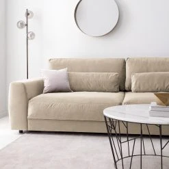 Studio Copenhagen Ecksofa Willows II - Samt Shyla: Beige - Ottomane davorstehend rechts -Wohnzimmermöbel boutique en ligne 1000218190 210119 16175400438 DETAILS P000000001000218190