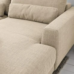 Studio Copenhagen Ecksofa Willows III - Webstoff Amila: Beige - Longchair davorstehend rechts -Wohnzimmermöbel boutique en ligne 1000218220 210127 14550300405 DETAILS P000000001000218220