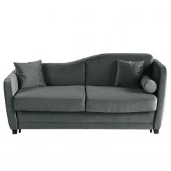 Jack & Alice Schlafsofa Teresina - Samt - Grau - Breite: 192 cm - Ausrichtung rechts -Wohnzimmermöbel boutique en ligne 1000218280 211006 06151900140 DETAILS P000000001000218280